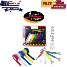 5 Pcs Colored Electrical Tape 1/2 In. X 20 Ft. PVC Premium Grade - New