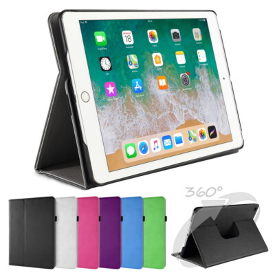 360° drehbar Deluxe Schutz Hülle iPad 2017 / 2018 Smart Leder Cover Case Folie