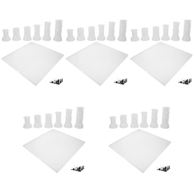  5 Sätze 3D-Schachformen Silikon-Schachformen Schachfiguren-Herstellungsformen
