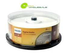 50 PHILIPS Music Digital Audio CD-R 40X  Logo 700MB  Media Disc Cake Box 2x25pk