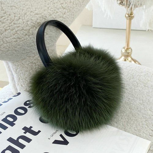 Womens Real Fox Fur Earmuffs Warm Ear Protection Headwear Ear Muffs Headband - Picture 14 of 20