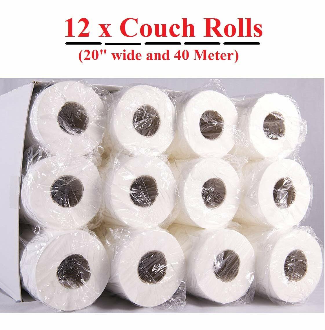 LUSSO Rotolo Igiene Divano Bianco 20" - (12 Roll Box) Rotolo Medico Traforato