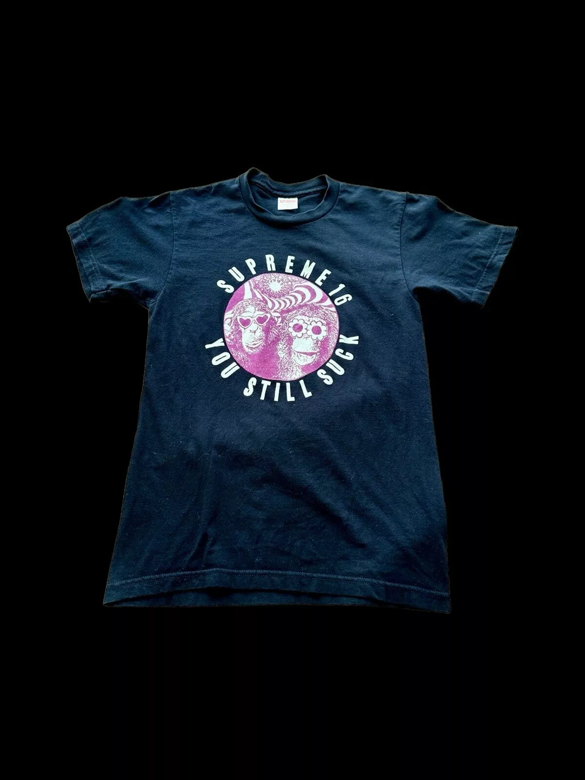 Supreme 2016 Monkeys You Still Suck T shirt rose marine taille S