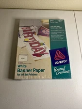 Avery 3272 White Banner Paper For Ink Jet Printers 11”X8.5” 80 Sheets New Sealed