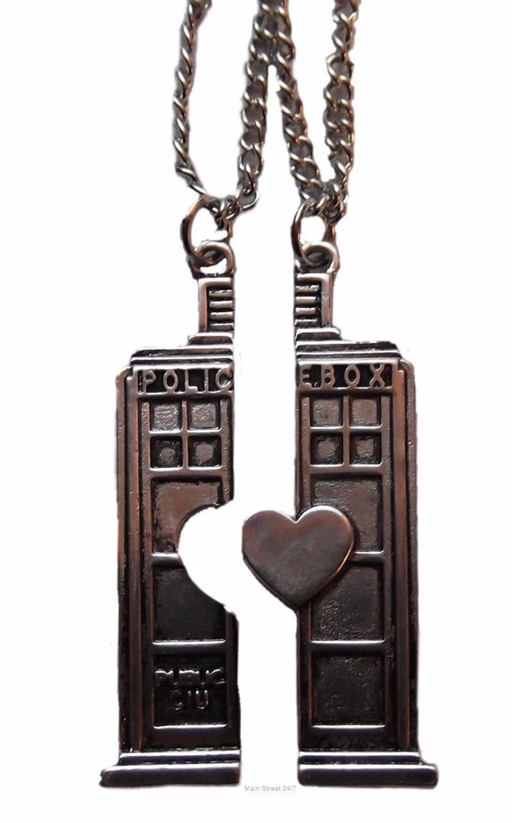 DW Tardis Police Box Tardis Heart Pendant Necklace Set eBay