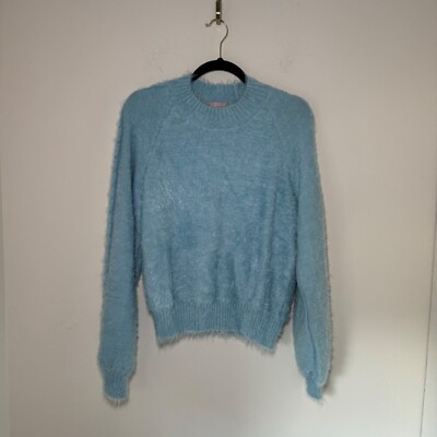 Show Me Your Mumu Sweater Women's SM Blue Vienna Eyelash High Neck