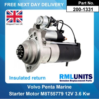 Starter Motor For Volvo Penta M008T55578 M008T55579 M008T55779 insulated return