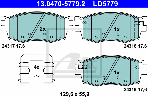 ATE BremsbeläGe Vorne FüR Hyundai Accent III Stufenheck I20 KIA Rio II-image