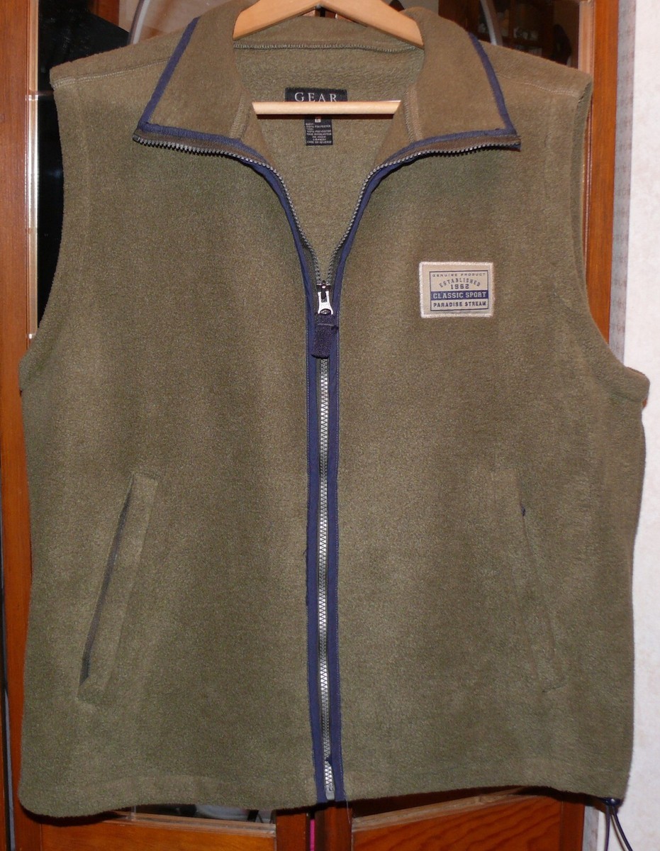 GEAR FOR SPORTS Men's fleece PARADISE STREAM olive green vest US