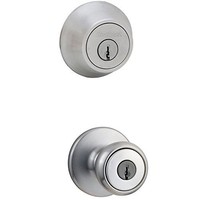 Kwikset 695 Tylo Entry Knob And Double Cylinder Deadbolt Combo Pack In Satin Chr on sale Kwikset 695 Tylo Entry Knob And Double Cylinder Deadbolt Combo Pack In Satin Chr on sale