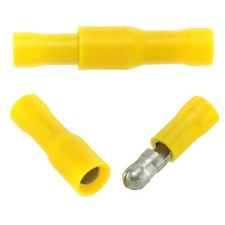 200pcs Yellow Crimp Copper Bullet Plug Connectors Male-Female 12-10GA. GAUGE