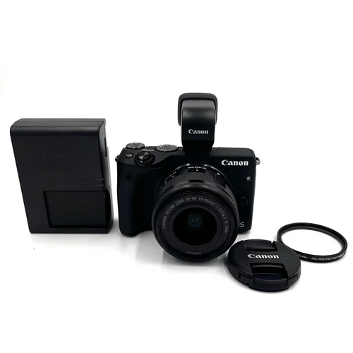 [NM] Canon EOS M3 24.2MP Digital Camera Black + EF-M 15-45mm IS STM + EVF-DC1
