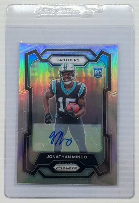 2023 Panini Donruss Jonathan Mingo Silver Prizm Rookie Auto #312 Panthers (A)