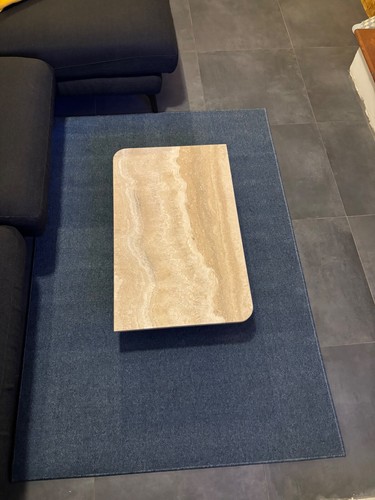 Tavolo da fumo artigianale in Travertino Con Ruote. Disponibili Altri Materiali - Foto 2 di 3