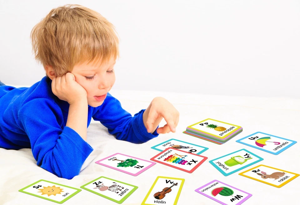 Alphabet Flash Karten Pädagogisch Großbuchstabe Kleinbuchstabe ABC Lernen Vorschule Kinder - Bild 2 von 4