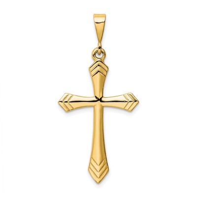 14k Yellow Gold Passion Cross Pendant 2.16g (L- 44mm, W-21mm)