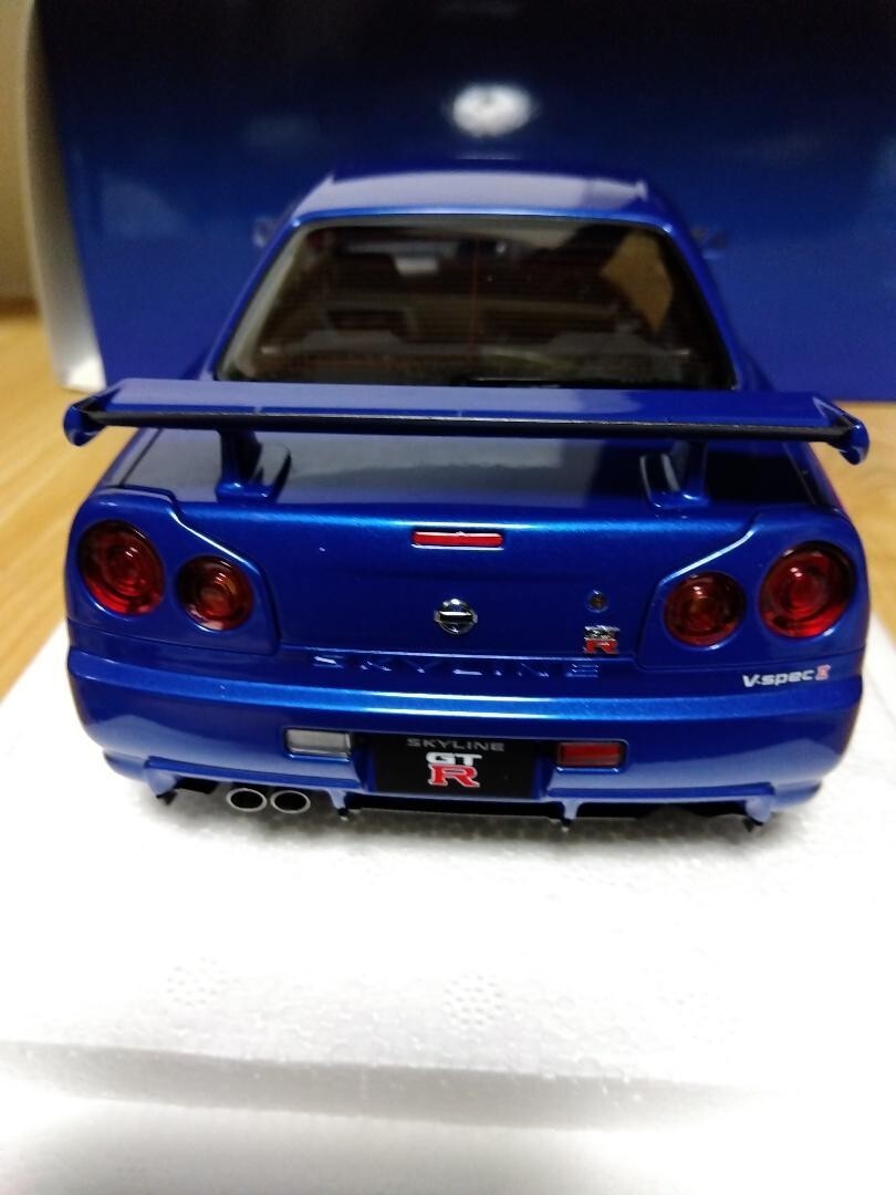 オートアート 1/18 日産 スカイライン GT-R VスペックII 77408 AUTOart 1/18 Skyline GT-R R34 V Spec II Bayside Blue 77408
