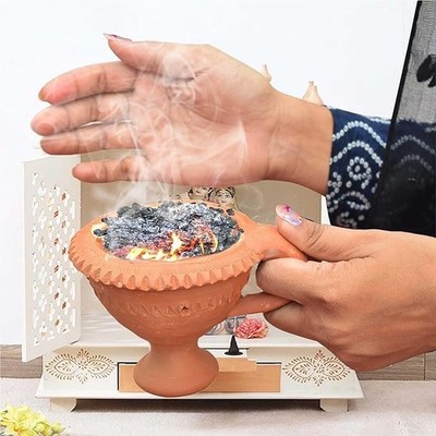 Pure Source India Natural Desi Handmade Dhoop Loban Dani/Dhuni Burner Holder