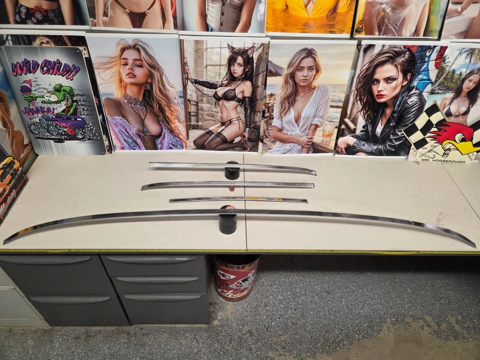 Chrysler New Yorker 1966 moldura de vidrio trasero juego completo de 5 piezas Foto 2 de 4