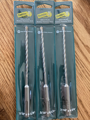 3pcs- Dottie SDS 4 Plus Rotary Hammer Drill Bit 5/16'' x 6-1/4'' SDS516614
