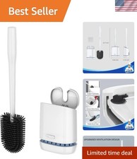 Toilet Bowl Brush and Holder, Durable and Flexible Bristles, Wall Mounted Toi...