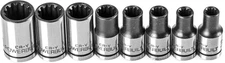 8-Piece 1/4-Inch Drive Universal Spline Socket Set with Dual Finish – Fits SAE,