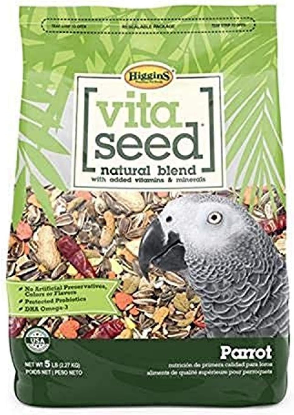Nutritious 5 Lb Higgins Vita Seed for Parrots - Natural Bird Food Delight