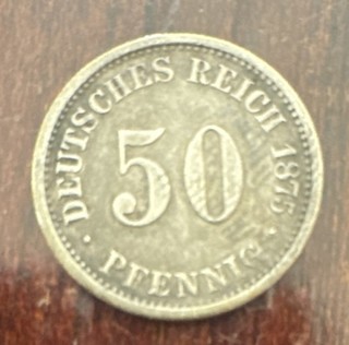 Deutsches Reich 50 Pfennig Münze 1875 Kaiserreich Nominal 50 Pfennig