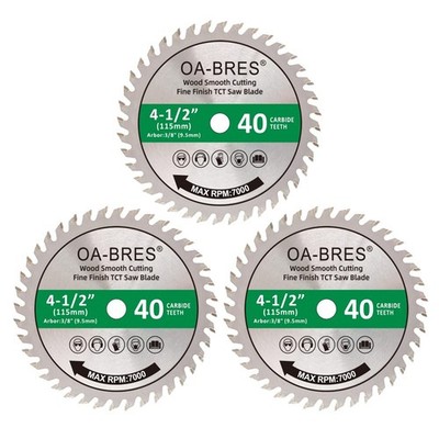 4-1/2'' 40T Fine Finish Wood Cut Circular Saw Blade with 40T, Silver