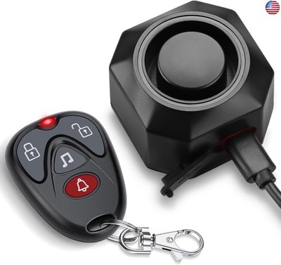 WSDCAM USB Rechargeable Bike Alarm with Remote 110dB Loud Volume Adjustable