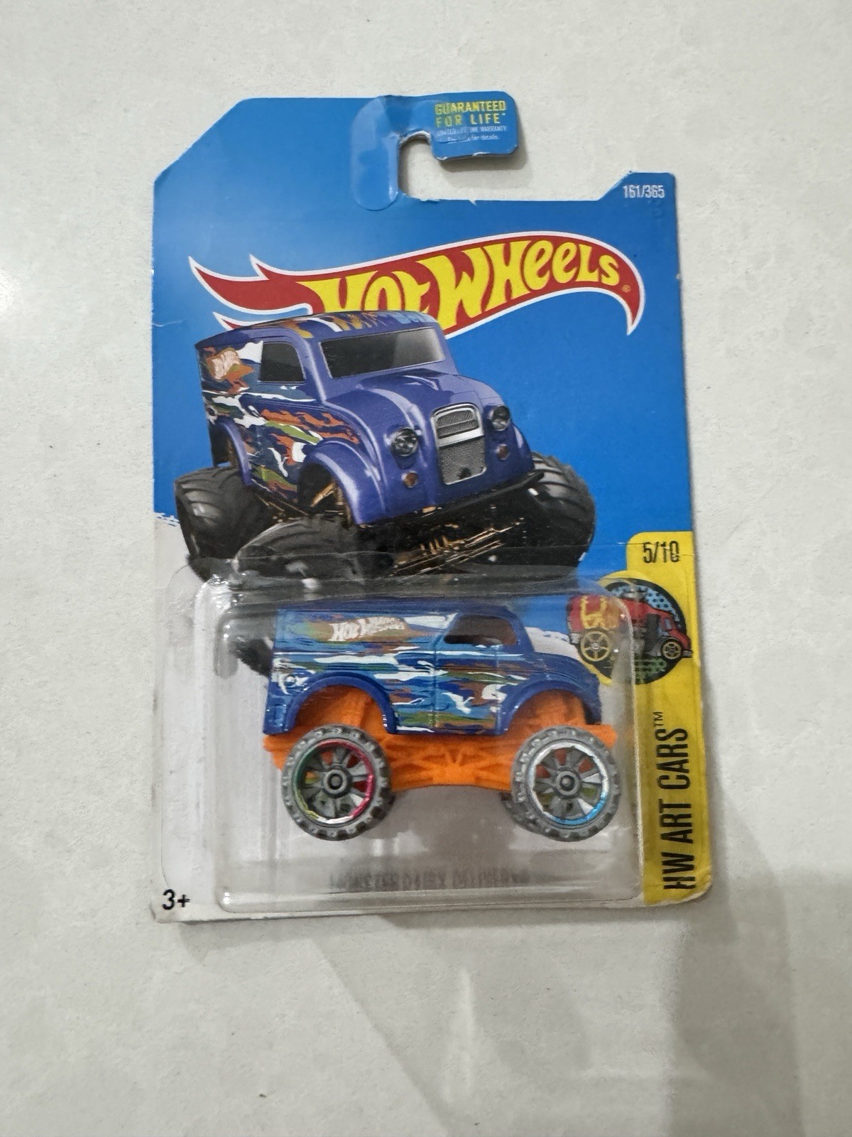2017 Hot Wheels #161 HW Art Cars MONSTER DAIRY DELIVERY Blue w/Gray Wheels OH6Sp