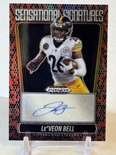 LE'VEON BELL 2025 Prizm Black #SS-LBL Sensational Signature SNAKESKIN Auto 01/15