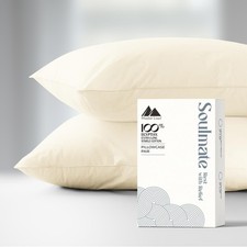 100 Egyptian Cotton Pillow Cases Queen Size Set of 2 - Luxury 500 Series Sou...