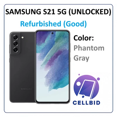 Samsung Galaxy S21 5G SM-G991U (UNLOCKED) 256GB Phantom Gray Refurb Good