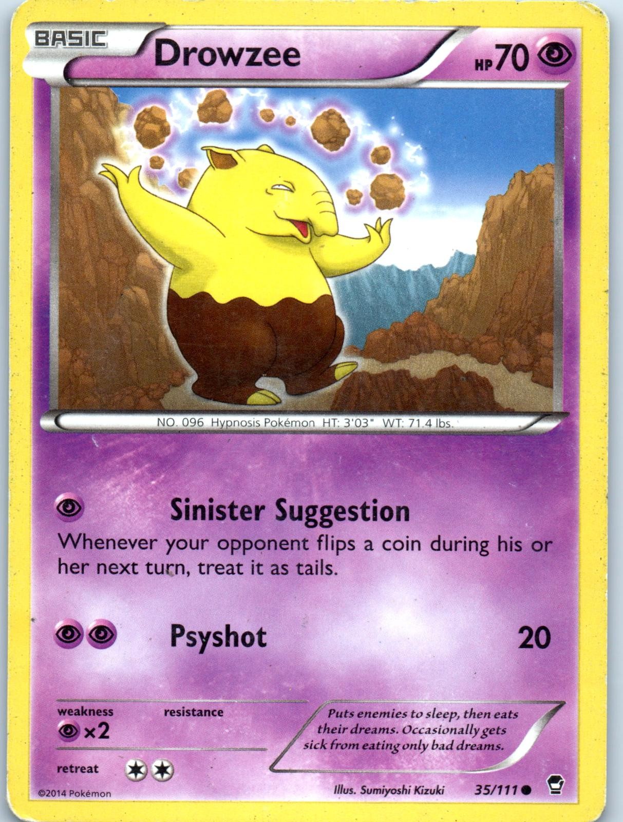 POKEMON TCG DROWZEE 35/111 COMMON FURIOUS FISTS POKEMON LP