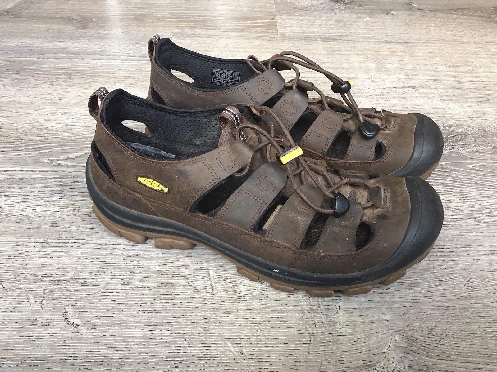Sandali Keen Glisan impermeabili uomo taglia 11 pelle marrone 13046 pesca escursionismo