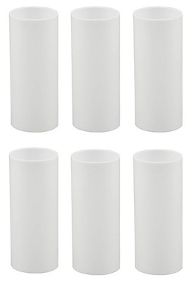 Creative Hobbies Set of 6, 3 Inch Tall White Plastic Candle Covers Sleeves Ch...