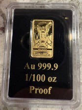 2023 Barbados 10 Dollars Free Ukraine 1/100 oz Encased Gold Bar