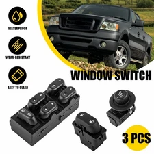 3PCS Master Power Window Mirror Door lock Switch Driver Side For 04-08 Ford F150