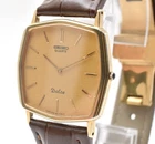 SEIKO DOLCE 6730-5520 Octagon Gold Vintage New Battery Qz Men's watch From JAPAN