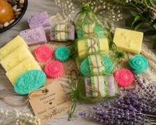 Handmade Natural Lavender Soap Bar Bath Set, ...
