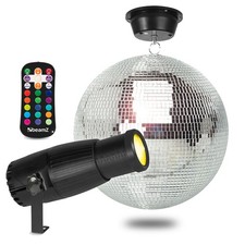 BeamZ MB30 Disco Party Mirror Ball and Motor with PSZ18W LED Disco Spotlight