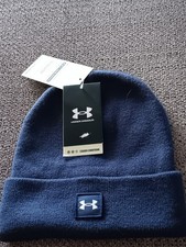NWT UNDER ARMOUR MEN'S UA CUFFED BEANIE CAP/ TOBOGGAN,,BLUE ,OSFA,,NWT,,LOOK