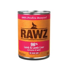 RAWZ 96% Meat Canned Wet Dog Food - Lamb/Lamb Liver 12-Pack (12.5 oz Cans)