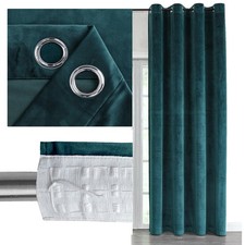 SAMT Vorhang Ösen Kräuselband Velour abdunkelnd blickdicht U-Band Samtgardine