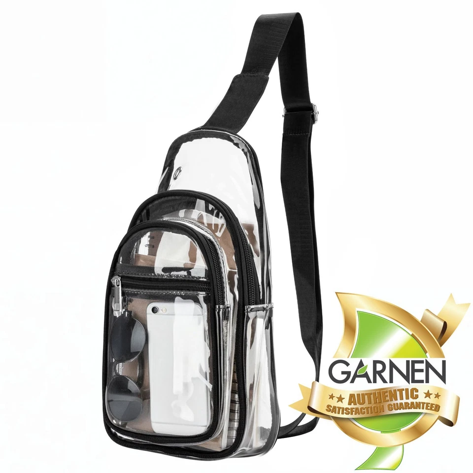 Bolsos Bandolera Transparentes Garnen para Eventos de Estadio, Cartera Transparente Bandolera Bolsos Bandolera
