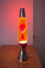 Mathmos Lava Lamp Chrome Base Red / Orange – Original Retro Lamp