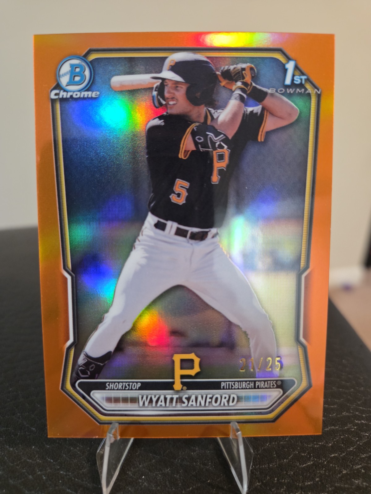 2026 Bowman Wyatt Sanford Chrome TRUE Orange Refractor 1st Prospect #/25 Pirates