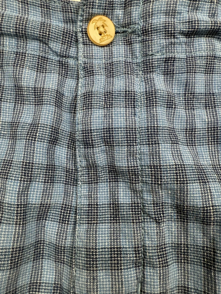 Tommy Bahama Pantalones Cortos Para Hombres 2XL Azul A Cuadros Lino Algodón Elastizado Cordón Bolsillos Foto 2 de 4