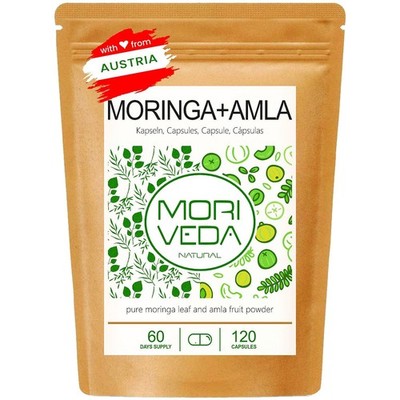 Moringa+Amla Kapseln I Immunboost I Vitamin C I hohe Bioverfügbarkeit I 120 Stk.